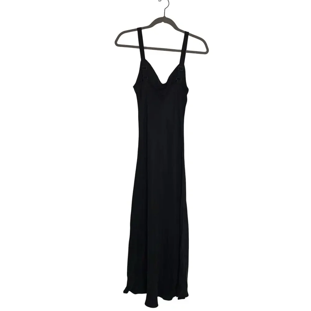 J.Crew Gwyneth Slip Dress Size 4 Black Cupro Blend V-Neck Classic Party NEW NWT - Picture 8 of 13